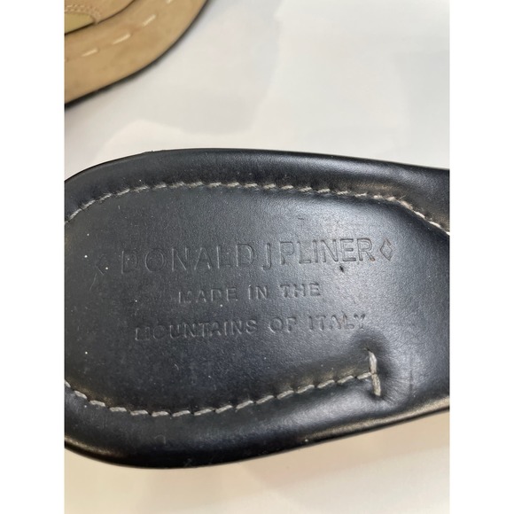 Donald Pliner Beaded Black White Strap Wedge Sandals size 7.5M - Picture 4 of 8